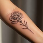 20 Simple Black and Grey Carnation Flower Tattoo Ideas That Are Elegant Moody and Absolutely Striking