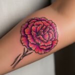 26 Bold Colorful Carnation Flower Tattoo Ideas That Are Vibrant Eye Catching and Absolutely Beautiful