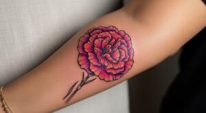 26 Bold Colorful Carnation Flower Tattoo Ideas That Are Vibrant Eye Catching and Absolutely Beautiful