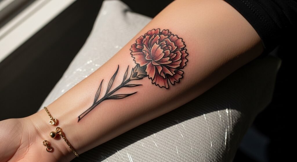 22 Viral Vintage Carnation Flower Tattoo Ideas That Are Old School Elegant and Absolutely Timeless