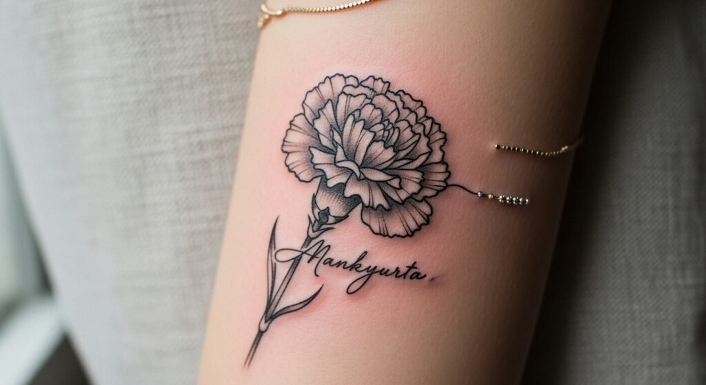 29 Magical Carnation Flower Tattoo Ideas with Names That Are Personal Heartfelt and Absolutely Beautiful