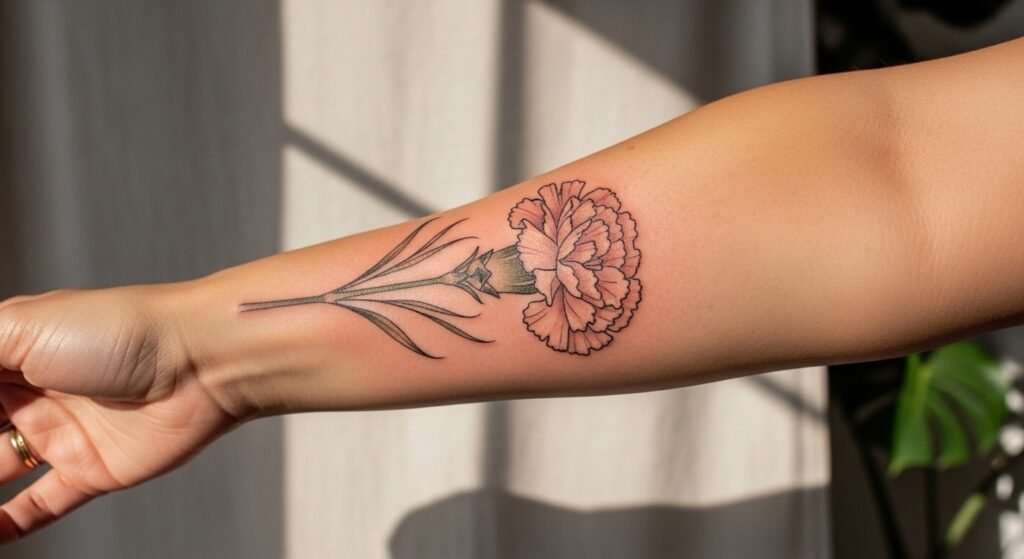 25 Stunning Carnation Flower Tattoo Ideas That Are Beautiful Symbolic and Absolutely Timeless