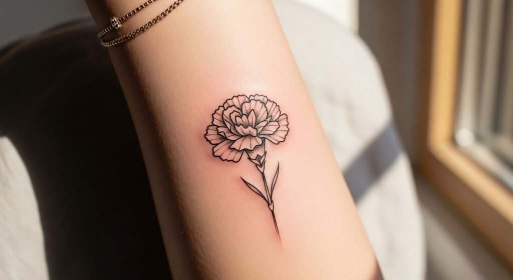 27 Easy Small Carnation Flower Tattoo Ideas That Are Delicate Minimalist and Absolutely Gorgeous