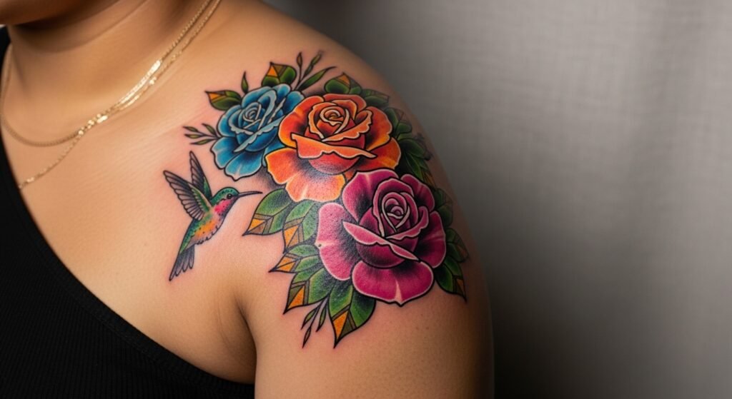 24 Affordable Colorful Shoulder Cap Tattoo Ideas That Are Vibrant Bold and Absolutely Eye Catching