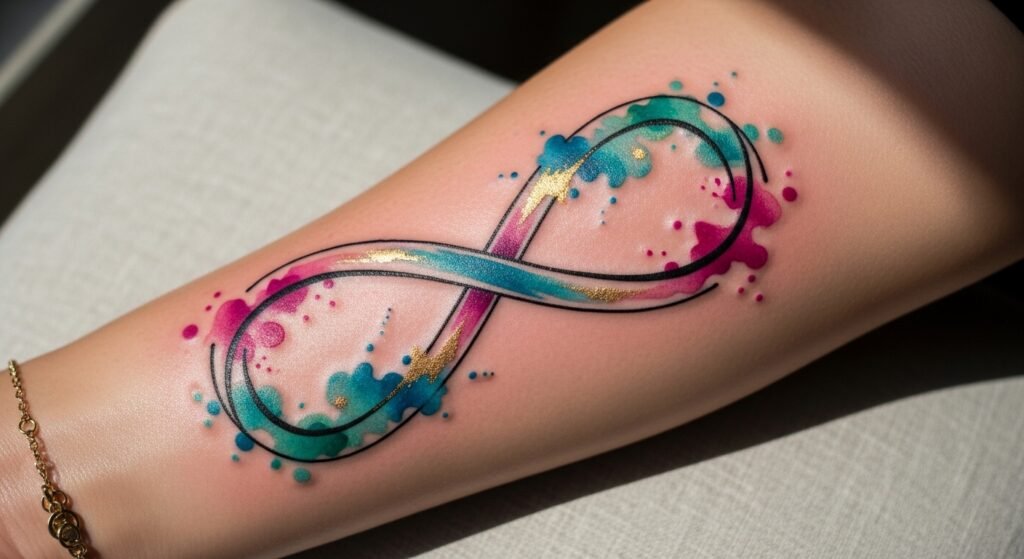 24 Unique Colorful Infinity Tattoo Designs That Are Vibrant Eye Catching and Absolutely Impossible to Ignore
